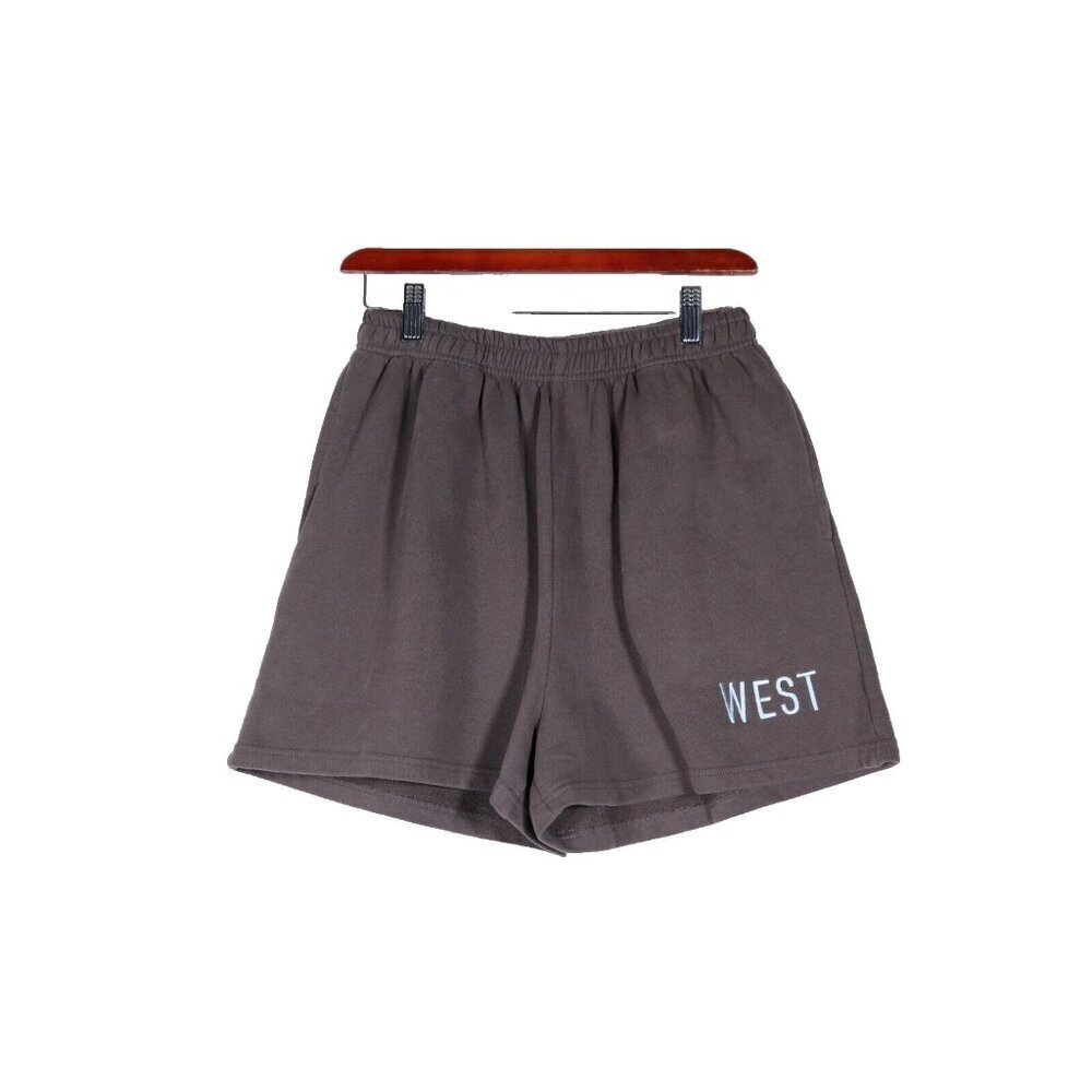 Brunette the Label Women’s Small Gray Activewear Shorts Casual Cotton West Logo